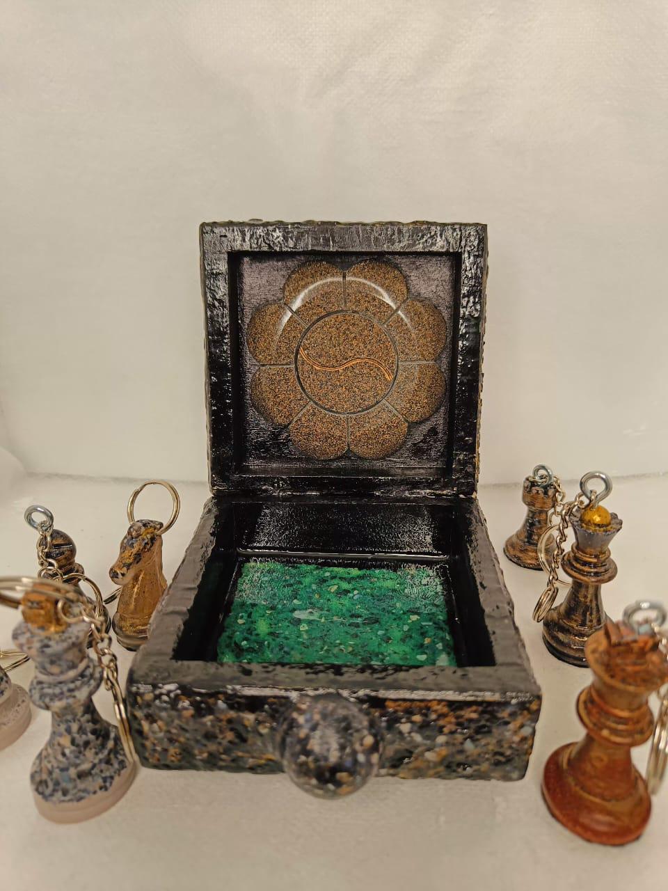 Handmade Resin Box with Natural Shell Powder