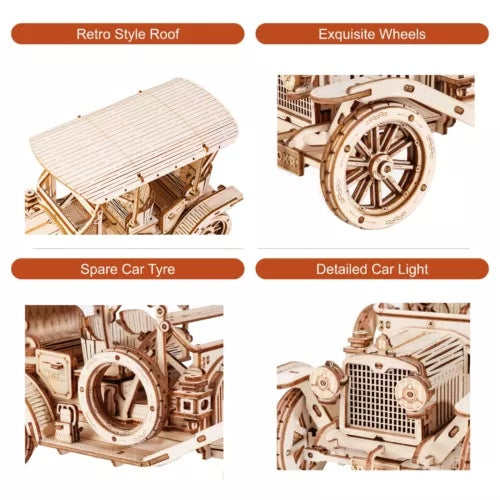 ROKR 3D Wooden Puzzle DIY Model Vintage Car MC801