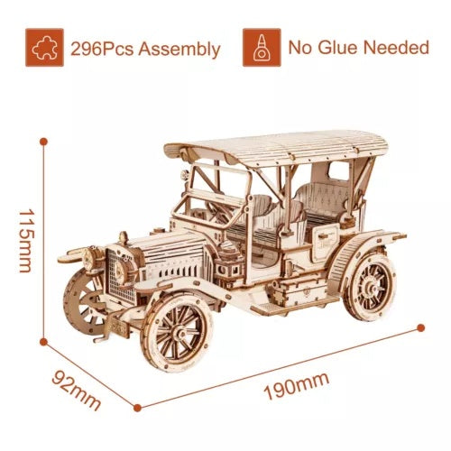 ROKR 3D Wooden Puzzle DIY Model Vintage Car MC801