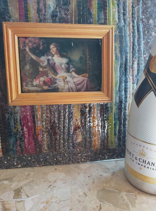 Handmade Shell Powder & Wood Picture (38x38 cm)