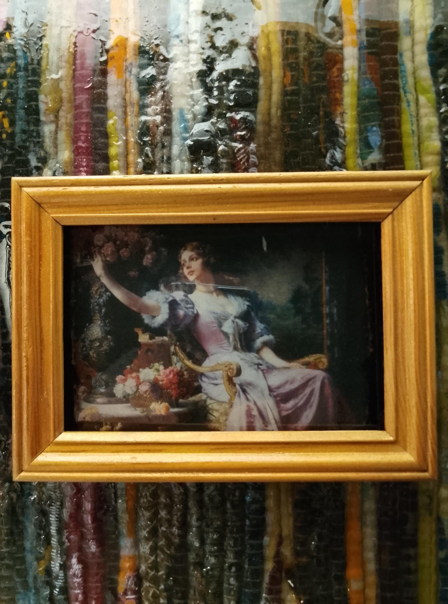 Handmade Shell Powder & Wood Picture (38x38 cm)