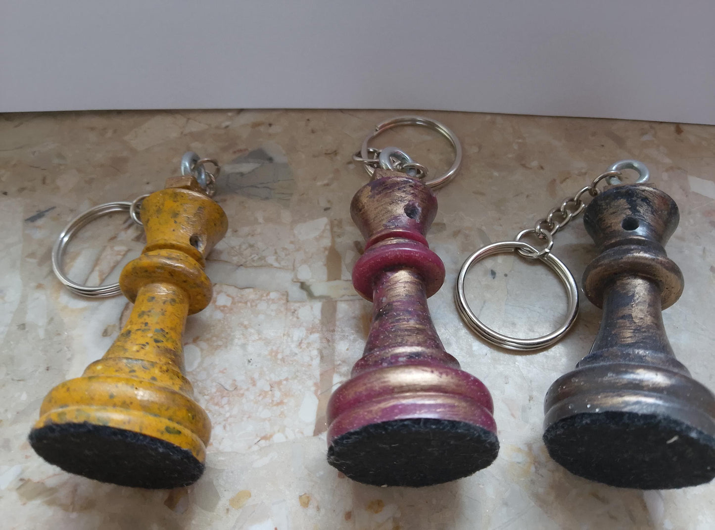 Handmade Chess King Keychain