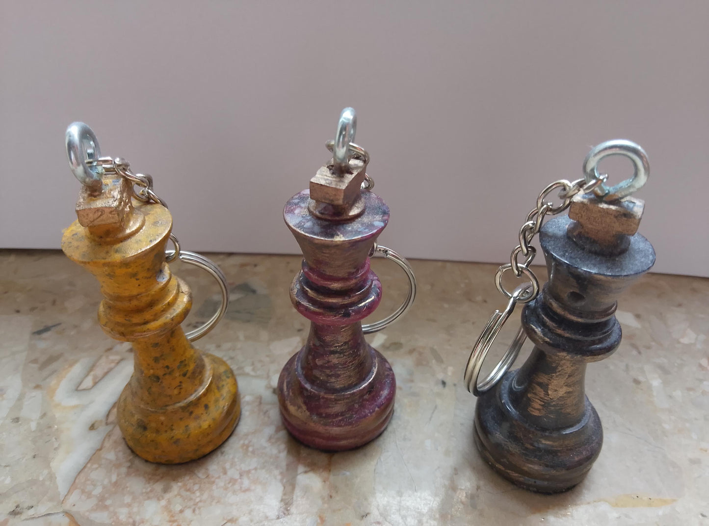 Handmade Chess King Keychain