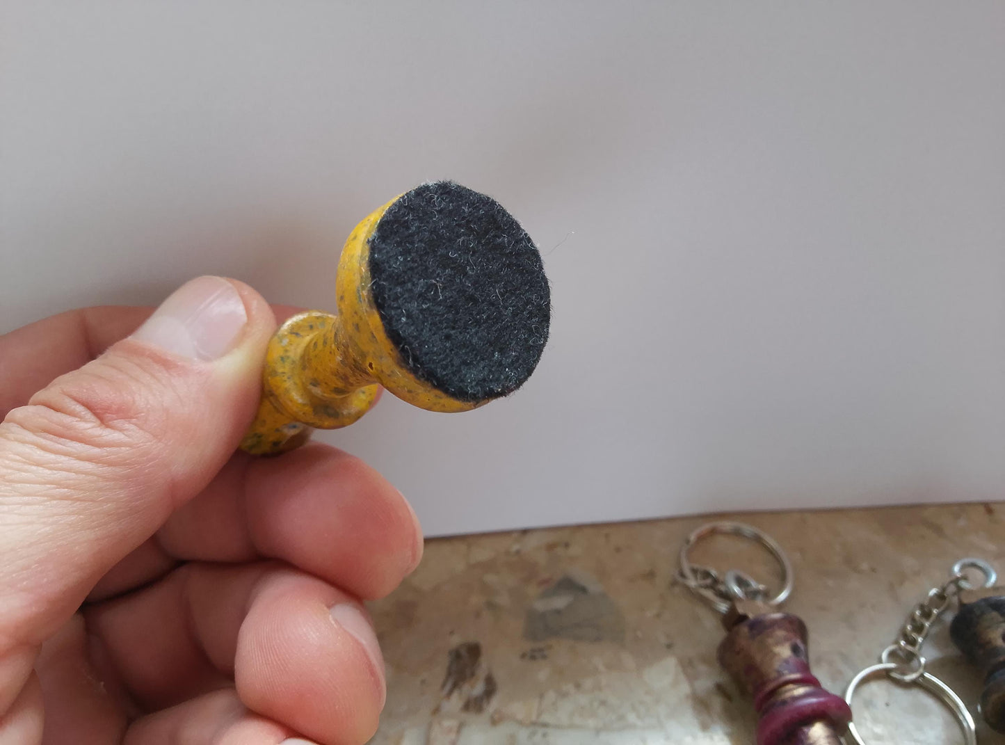 Handmade Chess King Keychain