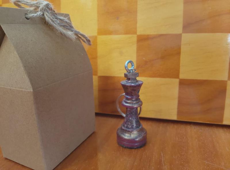 Handmade Chess King Keychain