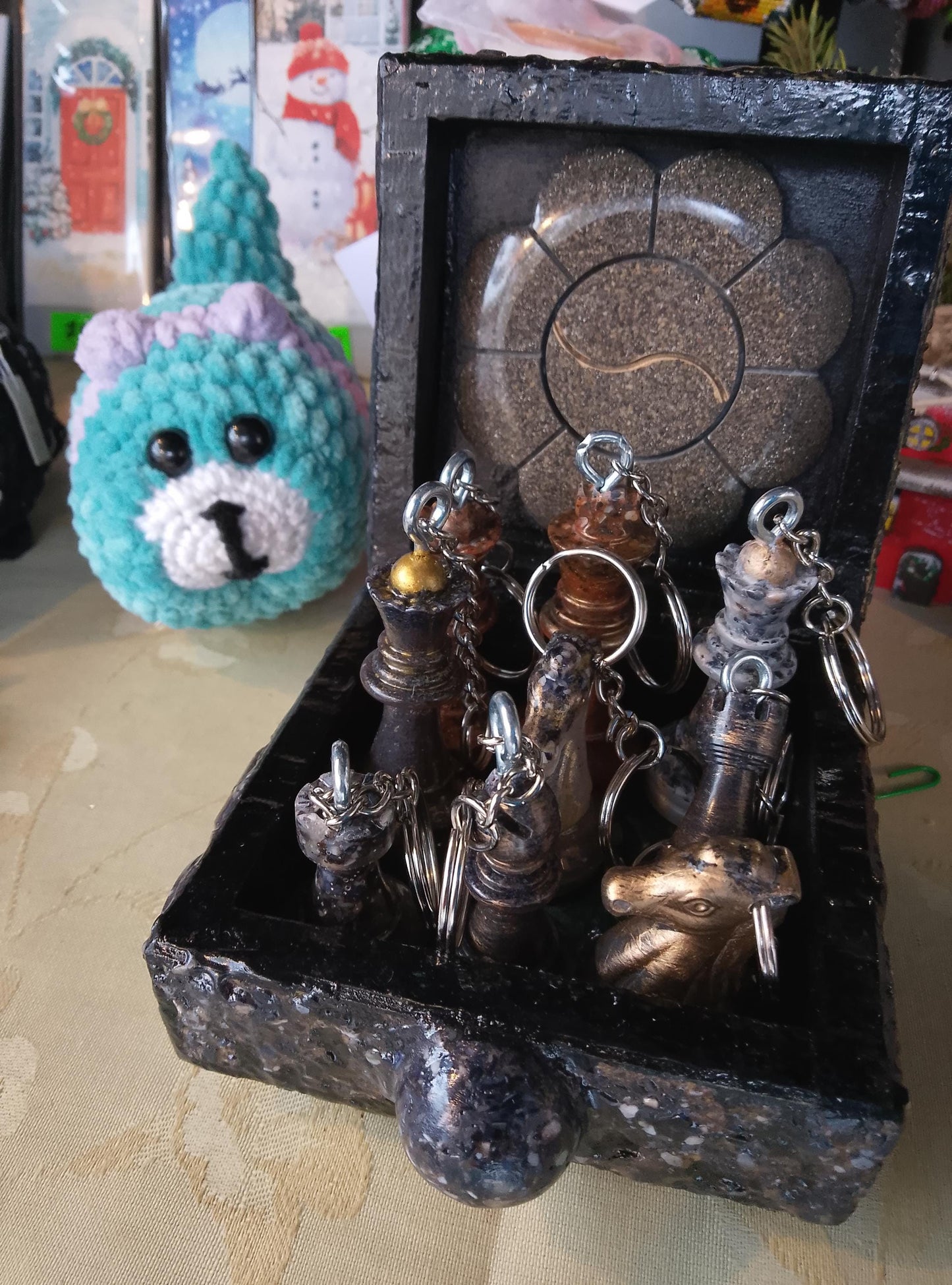 Handmade Resin Box with Natural Shell Powder