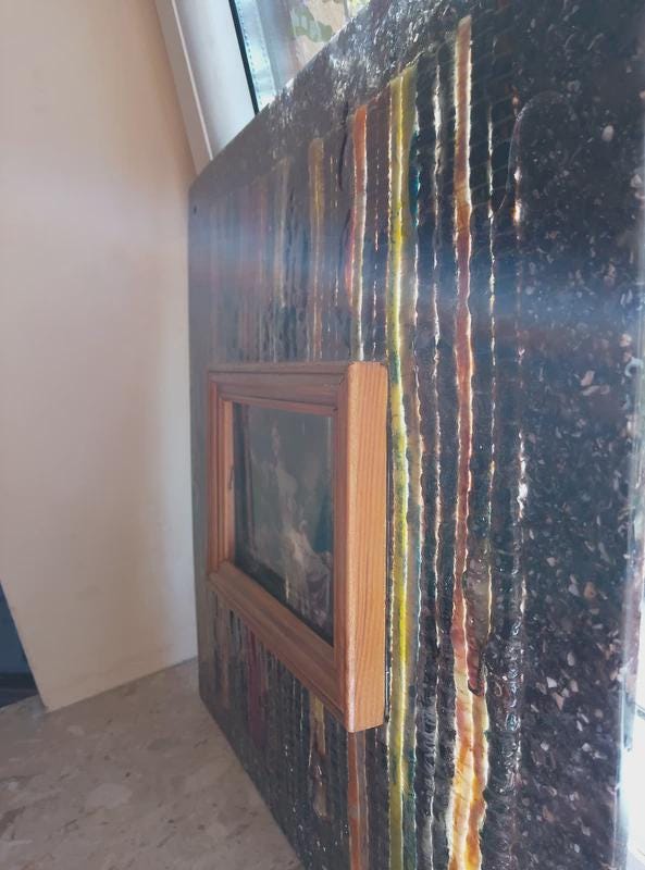 Handmade Shell Powder & Wood Picture (38x38 cm)