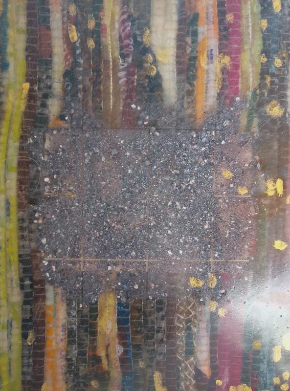 Handmade Shell Powder & Wood Picture (38x38 cm)