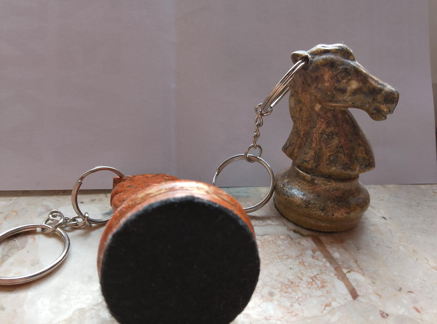 Handmade Chess Keychain Set – Romantic Gift for Couples, Resin & Shell Powder Art