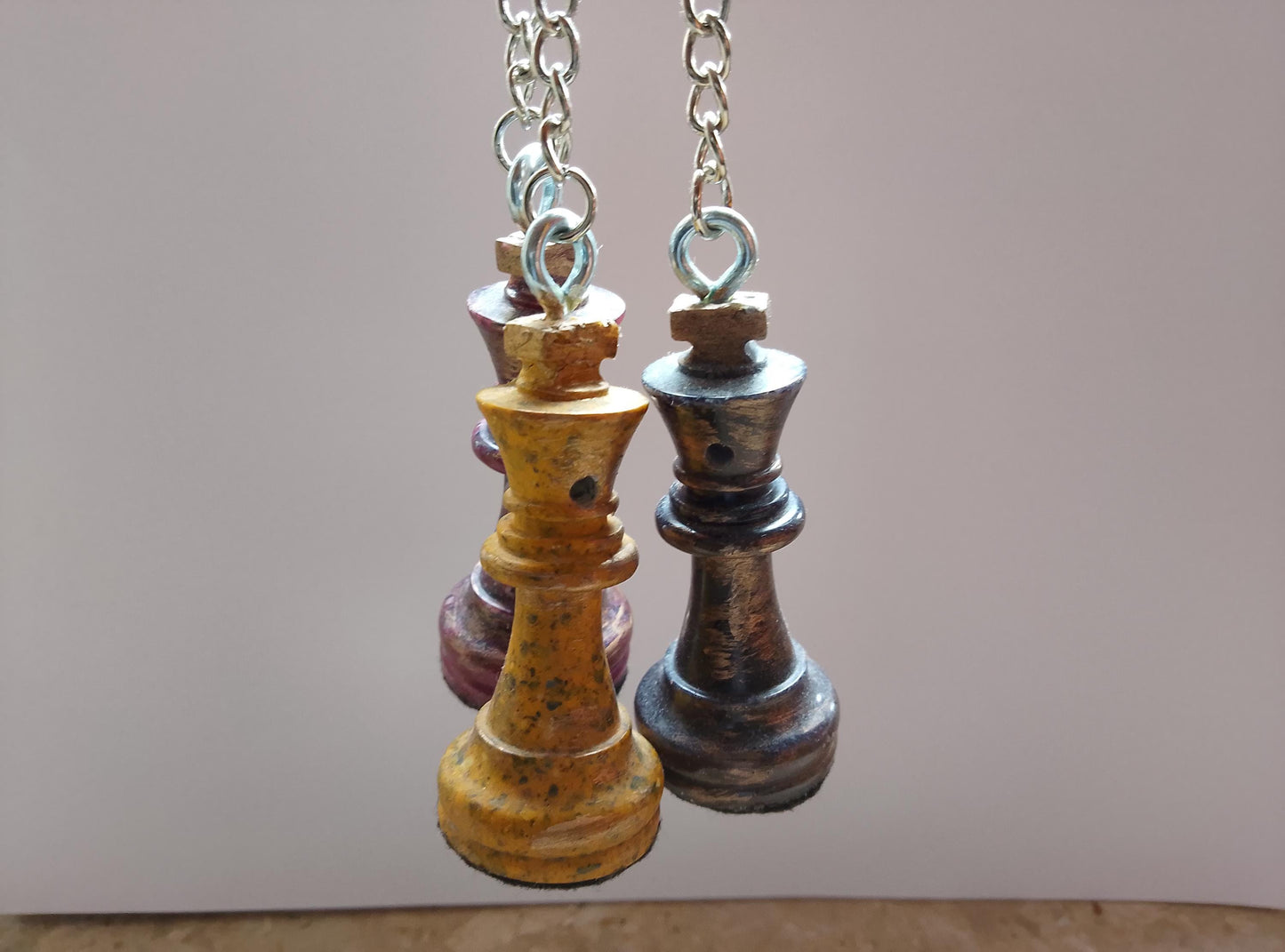 Handmade Chess King Keychain